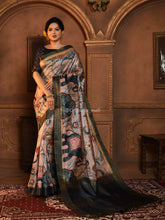 Beauteous Imani Elephant Printed heavy banarasi light pink saree